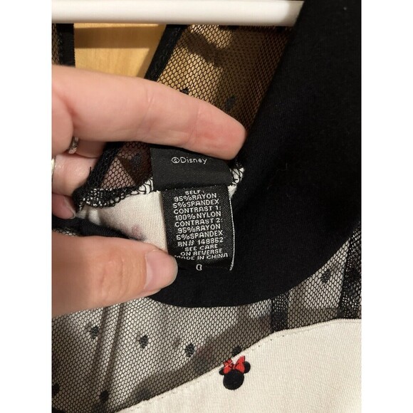 Torrid 0 Disney Minnie Mouse Maxi Sheer Mesh Top Dress Pockets Collar 12 Large - Picture 7 of 8